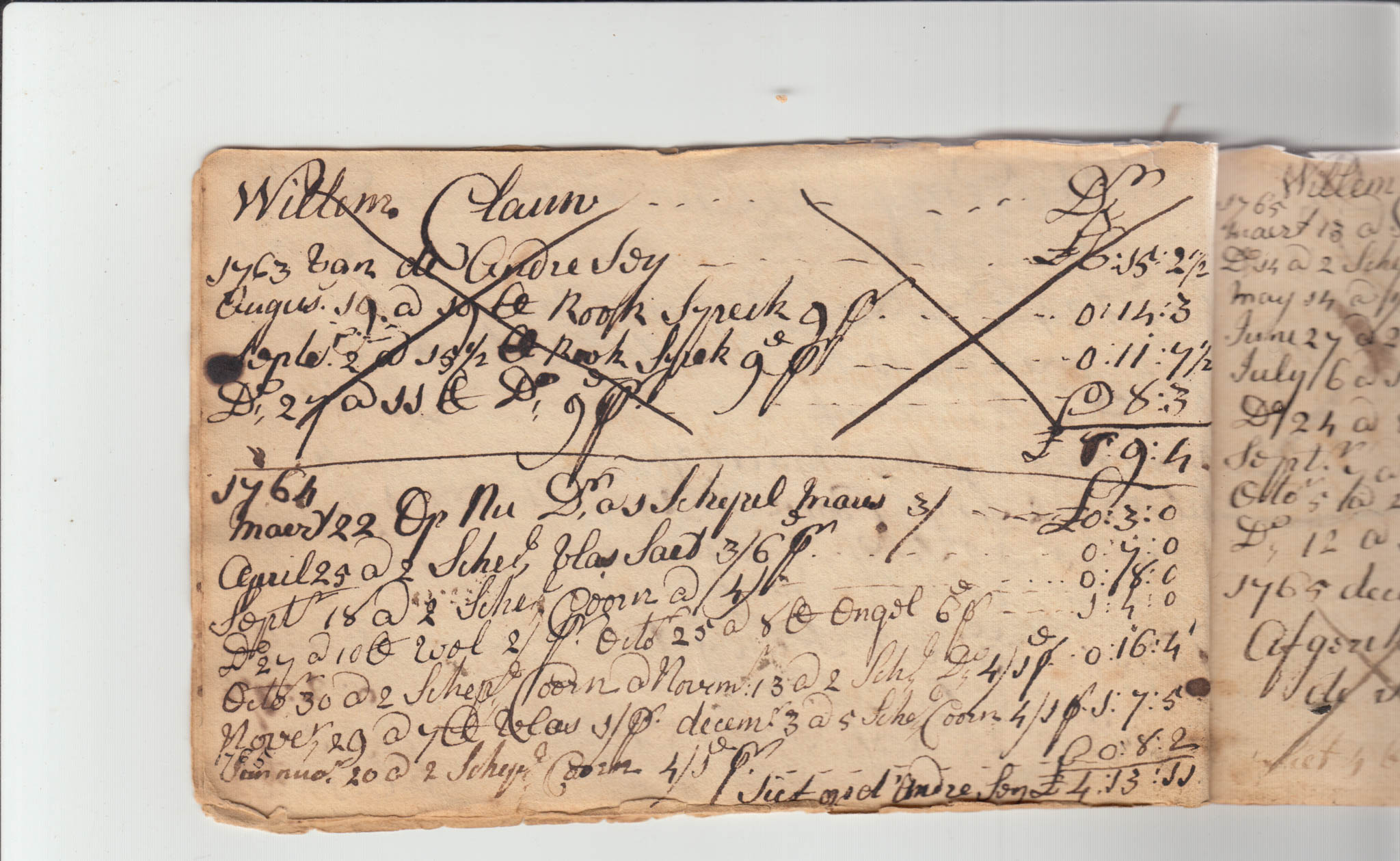 BH105 Pg 8, 1759-1771 & 1783 - Farm Sales Account Book